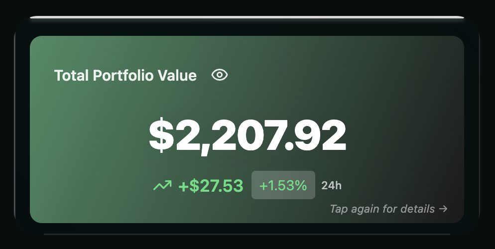 Love Wallet portfolio dashboard